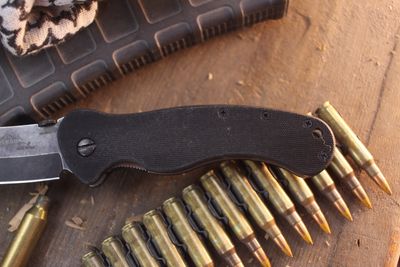 Emerson MX-100 TF 3.75" Linerlock Folder / Black G-10 / Thunderstorm Finish MagnaCut