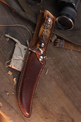 Camillus Sword Brand Vintage Canyon 7" Hunter / Synthetic Stag / Satin 440 ( Pre Owned )