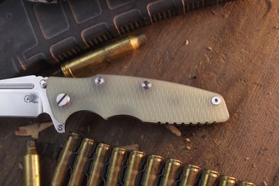 Hinderer Eklipse Skinny 3.5" Framelock Flipper / Jade G-10 & Working Finish Ti / Stonewashed Fuller Harpoon Spearpoint MagnaCut