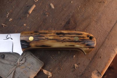 Alaskan Custom 4.25" Clip Point Hunter / Mammoth Ivory / Satin High Carbon ( Pre Owned )