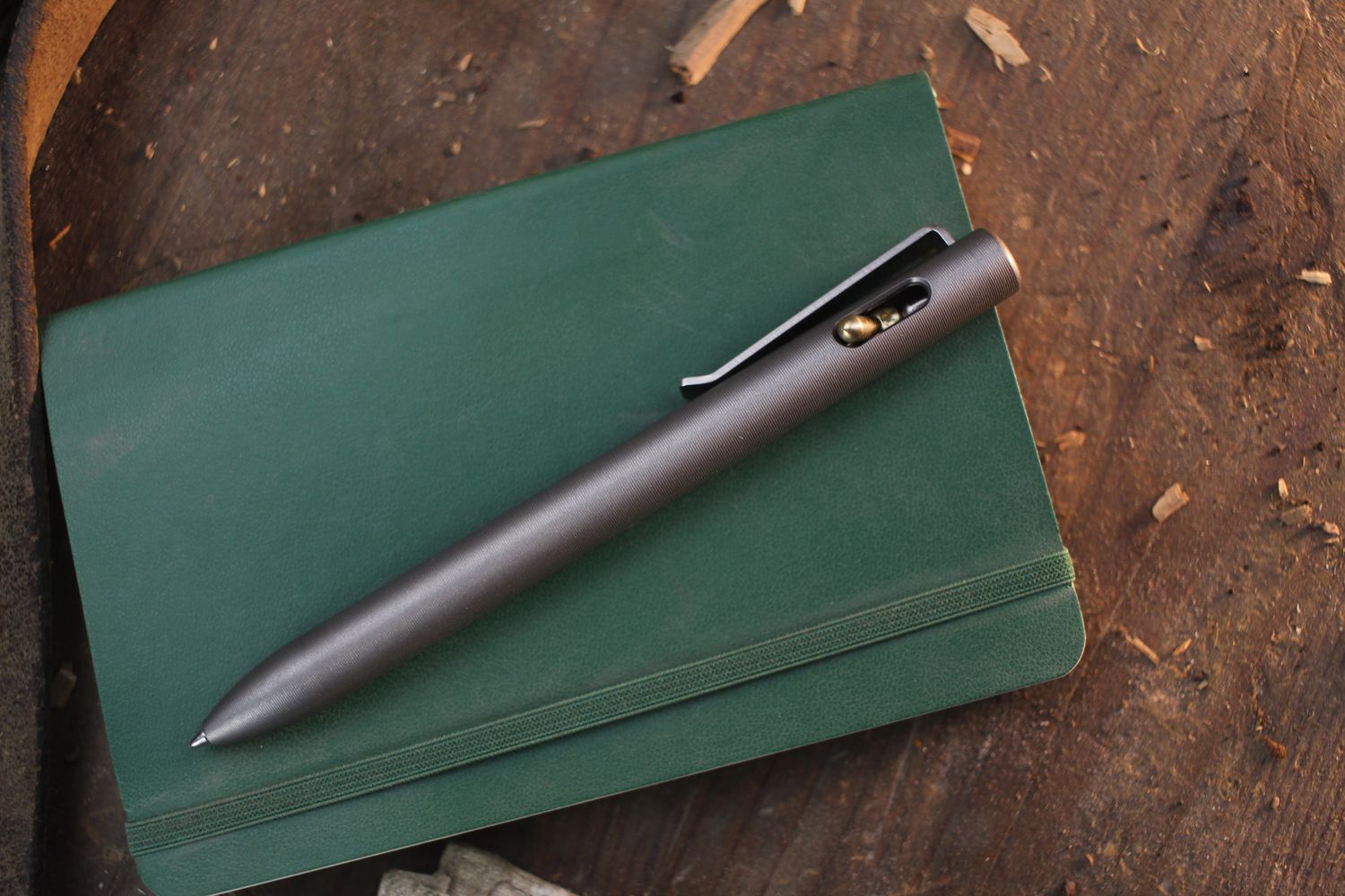 Tactile Turn Switch Pen / Short 5.25” / Stonewashed Titanium / 1.3oz