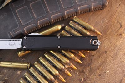 Microtech Ultratech Gen IV S/E 3.55" OTF Auto / Black Aluminum / Stonewashed M390MK