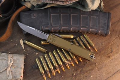 Microtech Ultratech Gen IV S/E 3.55" OTF Auto / Tan Aluminum / Apocalyptic M390MK