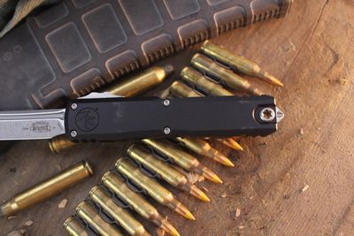 Microtech Ultratech Gen IV T/E 3.55" OTF Auto / Black Aluminum / Stonewashed M390MK