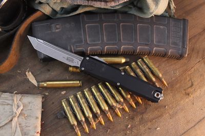 Microtech Ultratech Gen IV T/E 3.55" OTF Auto / Black Aluminum / Stonewashed M390MK