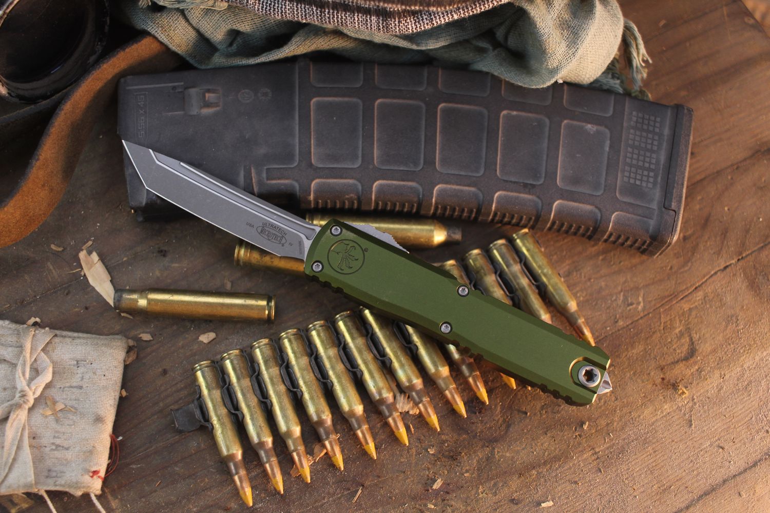 Microtech Ultratech Gen IV T/E 3.55" OTF Auto / OD Green Aluminum / Apocalyptic M390MK