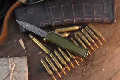 Microtech Mini Hera II D/E 3" OTF AUTO / OD Green Aluminum / Apocalyptic M390MK