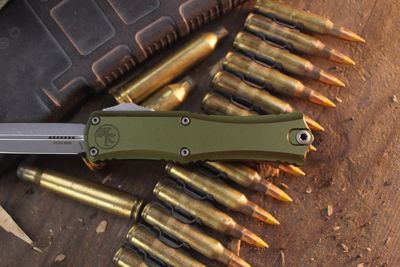 Microtech Mini Hera II D/E 3" OTF AUTO / OD Green Aluminum / Apocalyptic M390MK
