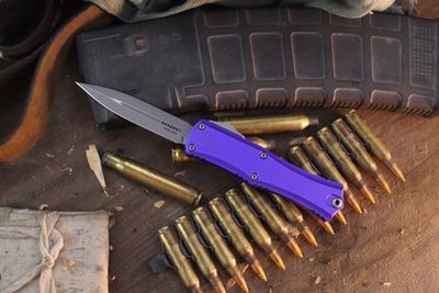 Microtech Mini Hera II D/E 3" OTF AUTO / Purple Aluminum / Apocalyptic M390MK