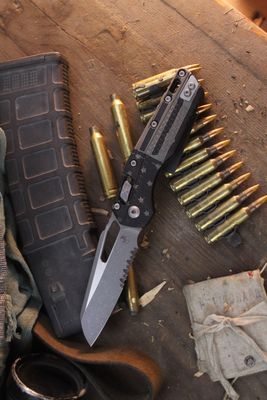 Microtech MSI 3.88" RAM-LOK Folder / American Flag Polymer / Apocalyptic Partially Serrated M390MK