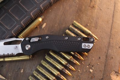 Microtech MSI 3.88" RAM-LOK Folder / Black Polymer / Stonewashed Partially Serrated M390MK