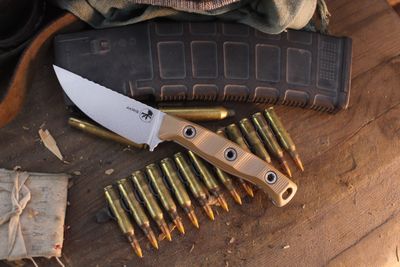 Microtech Akris 3.7" Fixed Blade / Dark Earth G-10 / Stonewashed M390MK