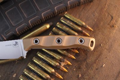 Microtech Akris 3.7" Fixed Blade / Dark Earth G-10 / Stonewashed M390MK
