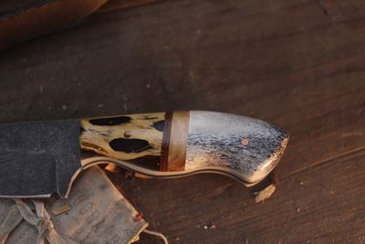 907knives Yakitat 3.25" Fixed Blade / Cactus & Birch / Acidwashed 52100