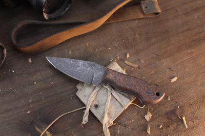 907knives Aegis 2.75" Fixed Blade / Fawncy Grip-Ex / Acidwashed 52100
