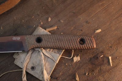 TRC Knives Classic Freedom 3.6" Fixed Blade / 3D Machined Natural Micarta / Apocalyptic Finish M390 ( Pre Owned )