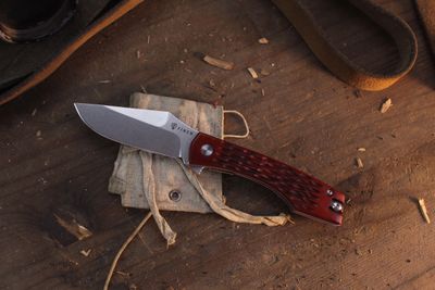 Finch Knives Medieval Madness 3" Linerlock Flipper / Scotch Jigged Bone / Satin 14C28N