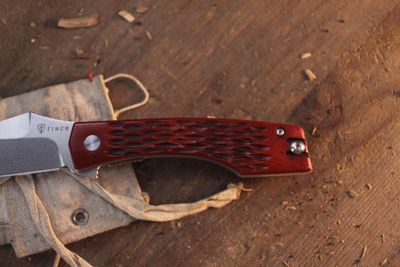 Finch Knives Medieval Madness 3" Linerlock Flipper / Scotch Jigged Bone / Satin 14C28N