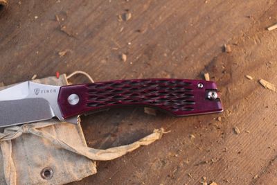 Finch Knives Medieval Madness 3" Linerlock Flipper / Plum Jigged Bone / Satin 14C28N