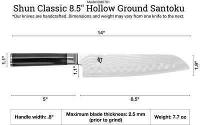 Shun Classic 8.5" Hollow Ground Santoku