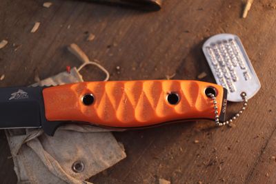 3DK MAK 4" Fixed Drop Point, Black Cerakote M390 Blade / Orange G10 Handle