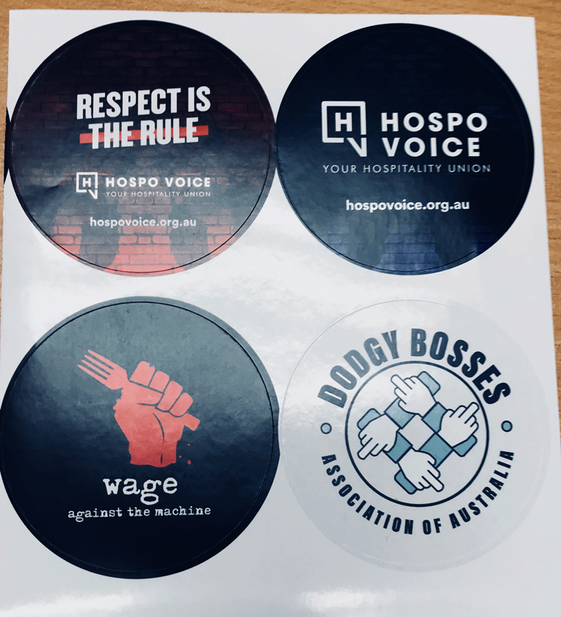 Hospo Voice Stickers x 4