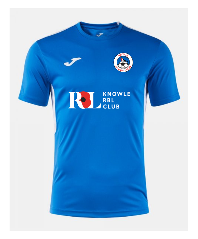 Knowle FC Away Shirt - Short Sleeve in Blue/White