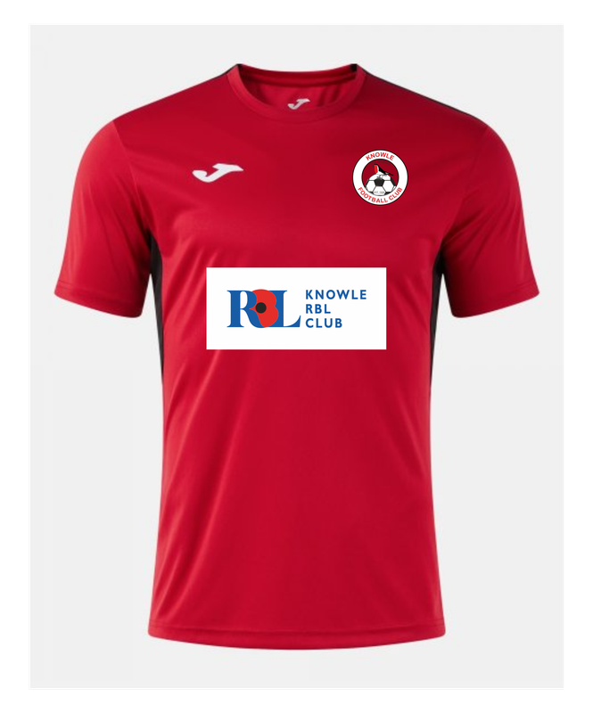 Knowle FC Home Shirt - Short sleeve red/black