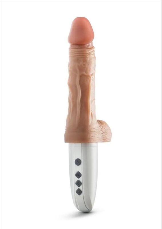 King Cock Triple Threat 6.5 Inch Thrusting Cock in White
