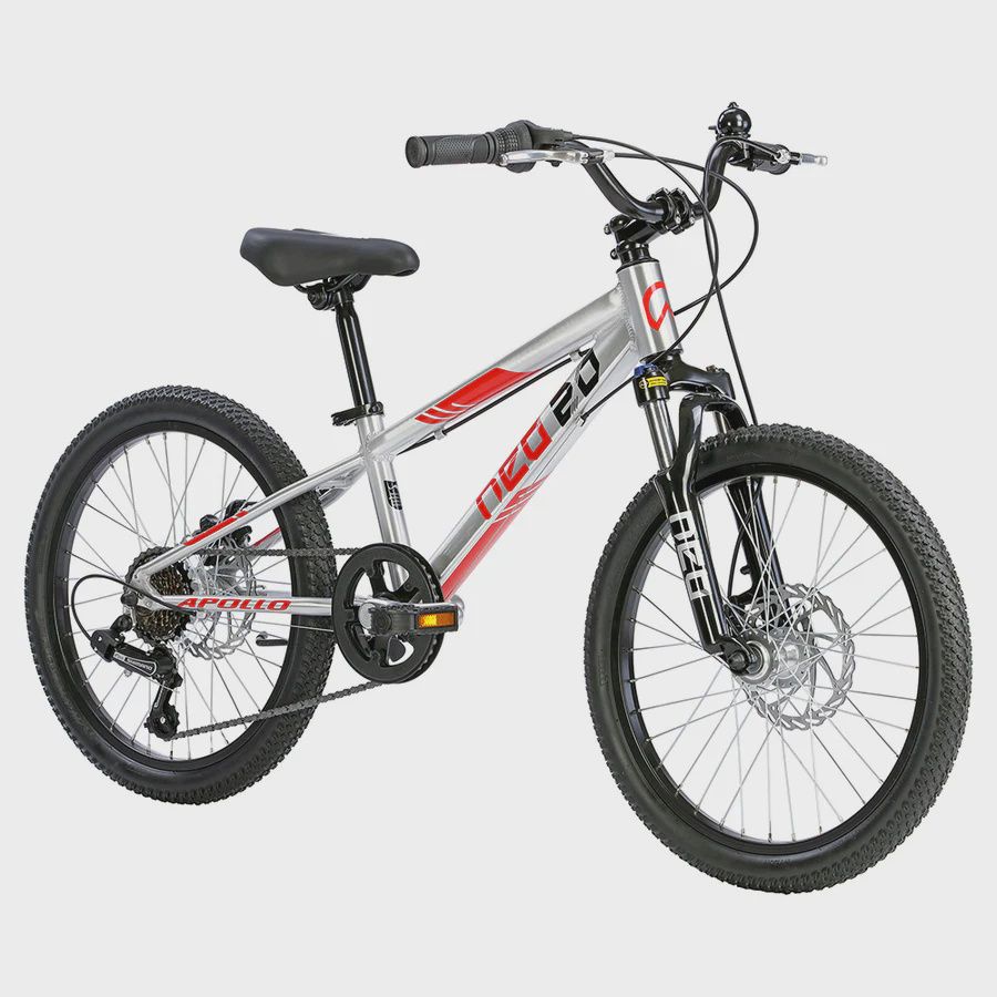 Apollo NEO Disc+ 20" Bike- Chrome/Red