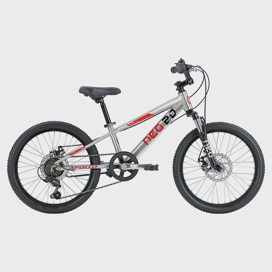 Apollo NEO Disc+ 20" Bike- Chrome/Red