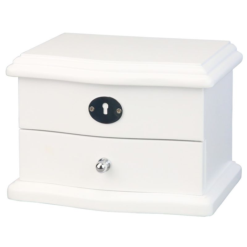 Ballerina Music Jewelry Box Wooden Storage Case for Girls, Bolero Melody, White