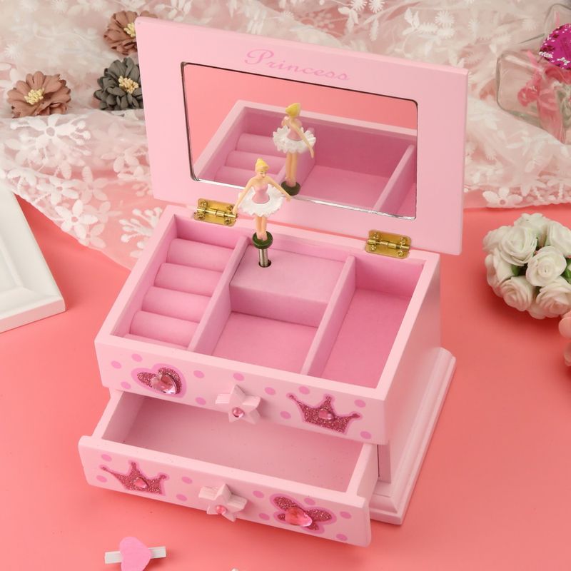 Jewelry Box Musical Ballerina Pink Princess Jewellery Organizer