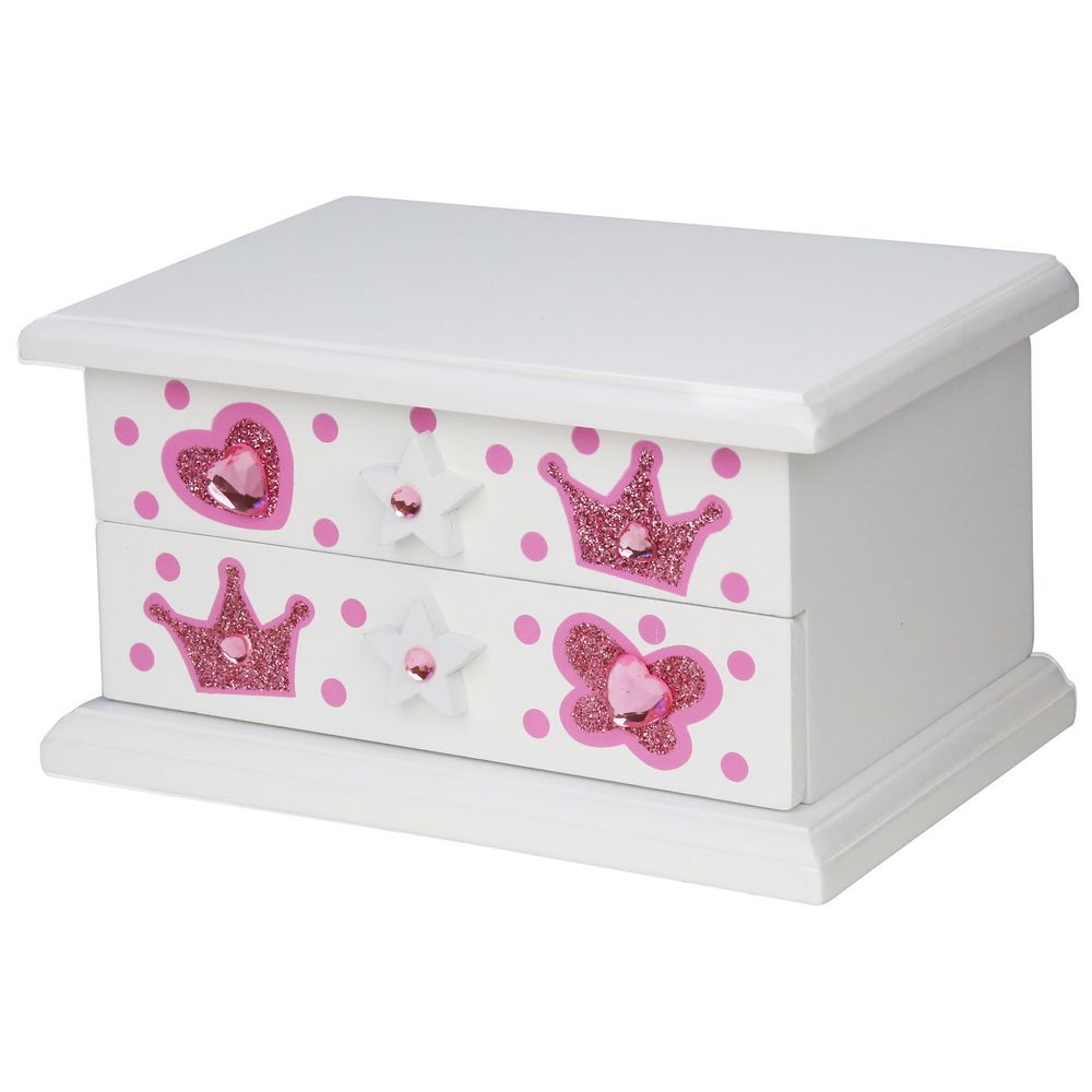 Ballerina Children Keepsake Music Box White Color Pink Decorations