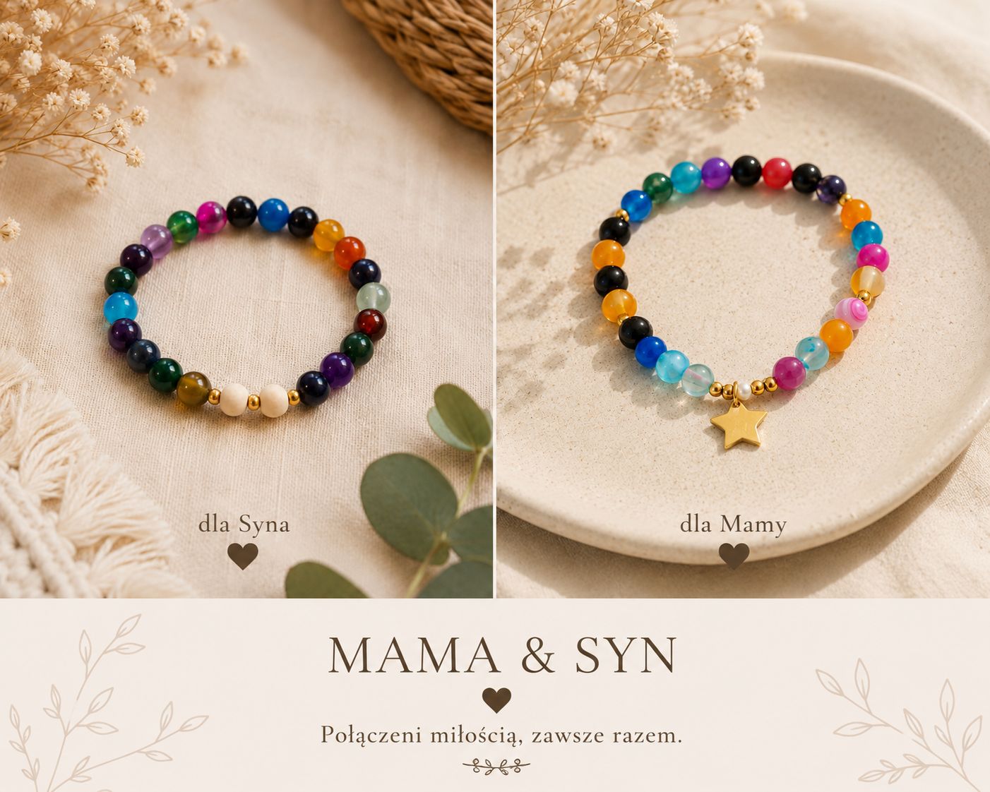 Zestaw bransoletek „Mama &amp; Syn”