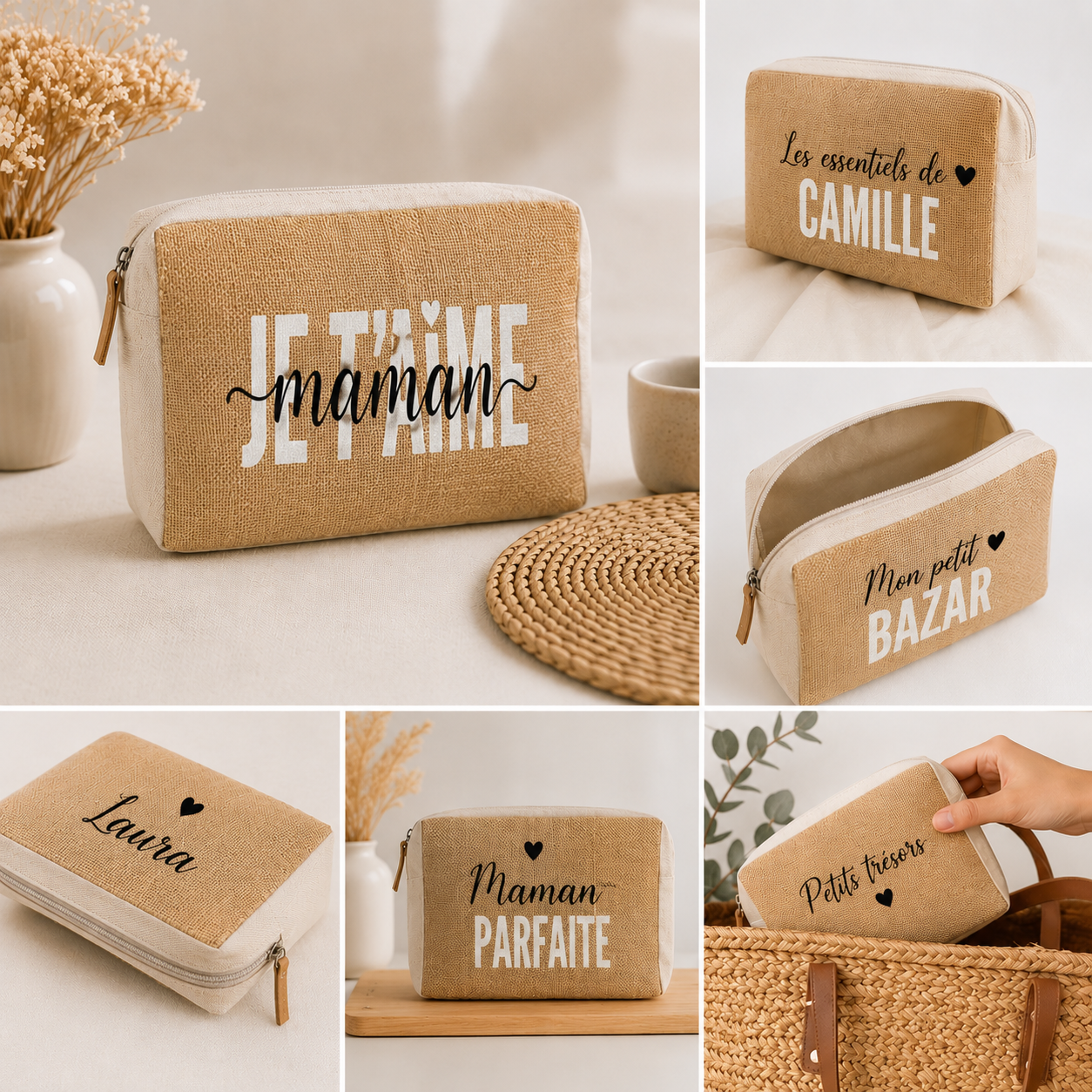 Trousse en Toile de Jute Personnalisable