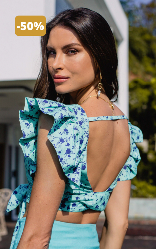 Blusa Tricoline Decote Profundo