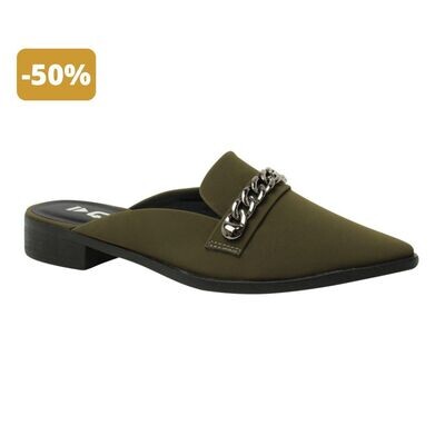 Mule Verde Militar Com Detalhe Em Corrente