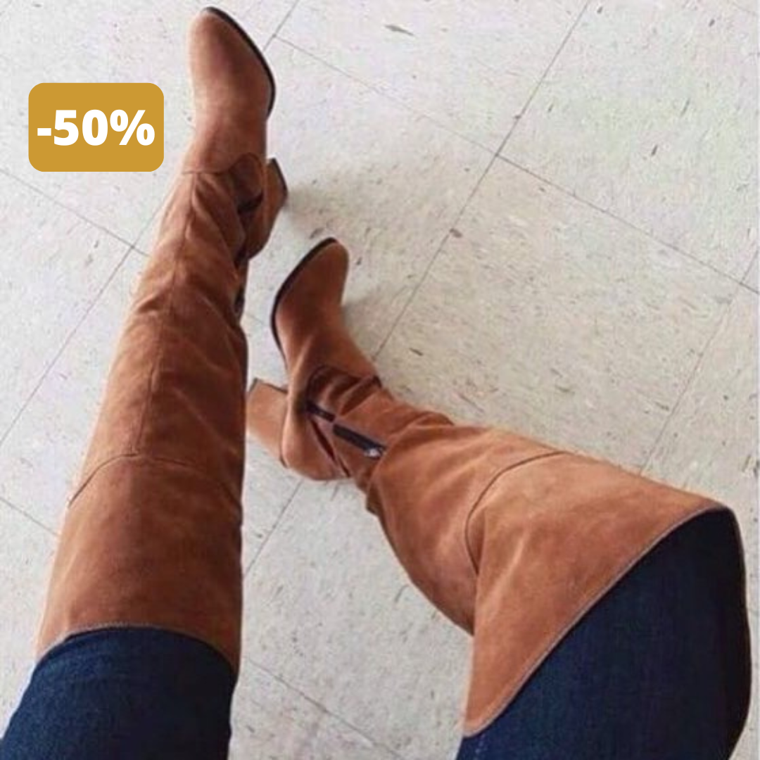 Bota Ouver Knee Caramelo