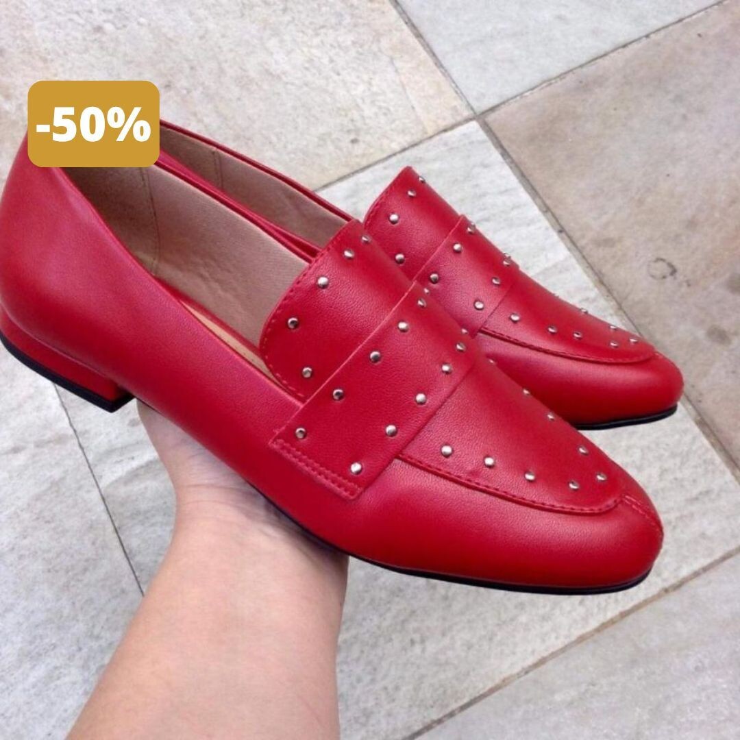 Mocassim Vermelho Com detalhes em Taxa