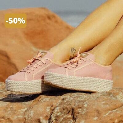 Tênis Rose Flatform Sola Alta em Corda