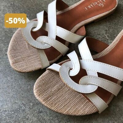 Rasteira Off White - Porcelana