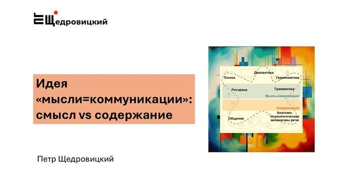 Идея «мысли=коммуникации»: смысл vs содержание