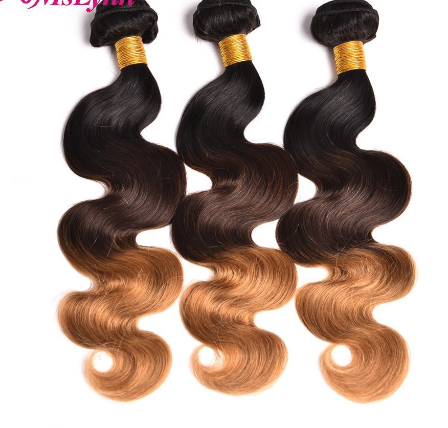 Malaysian Body Wave Bundles 1b/4/27  Human Hair Weave Bundles  1pc  Non Remy Beauty Lueen Hair Extensions