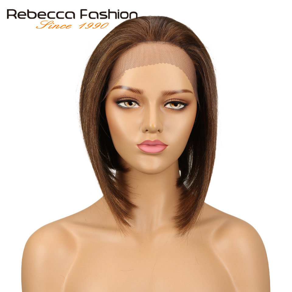 Rebecca Peruvian 4x4 Lace Front Human Hair Wigs 10in