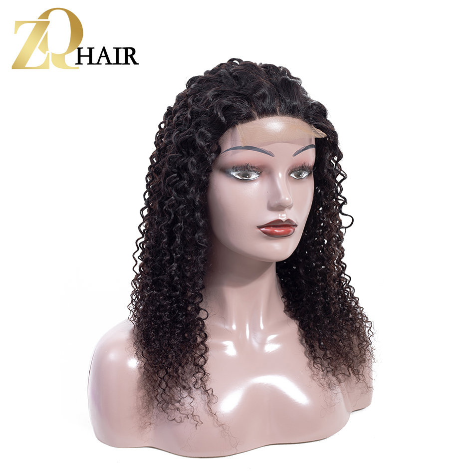 ZQ HAIR Mongolian 100% Human Hair Wigs Body Wave Natural Color Lace Front Wigs Non Remy Hair 4x4 Lace No Smell No Tangle 16''