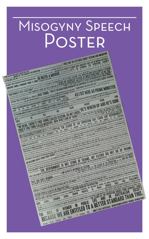 Misogyny Speech Poster - A3 Misogyny Speech Poster - A3