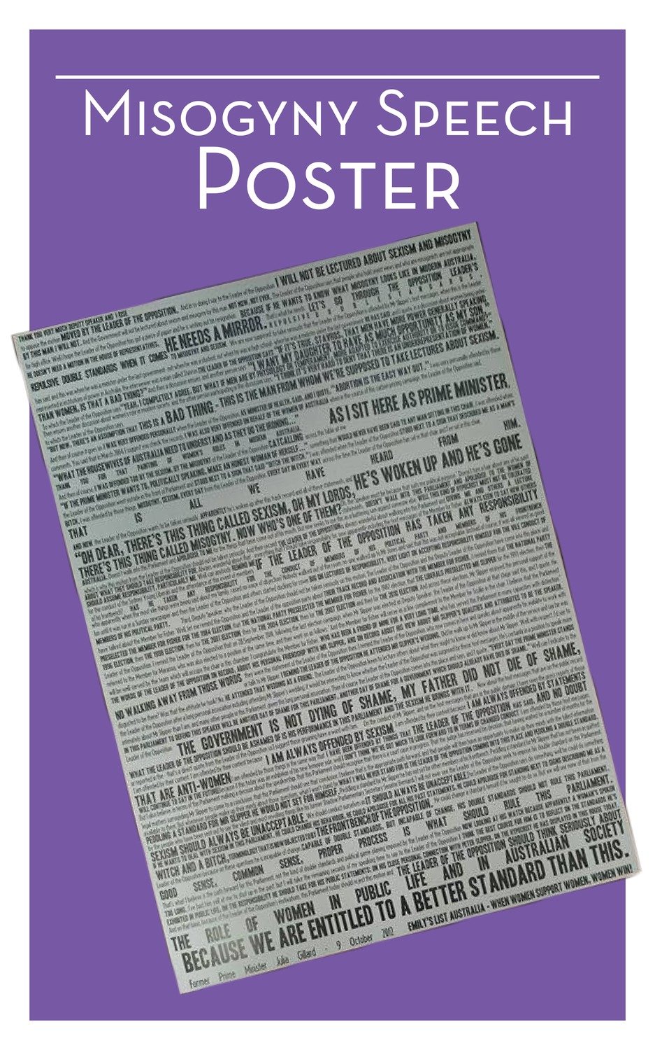 Misogyny Speech Poster - A2 Misogyny Speech Poster - A2