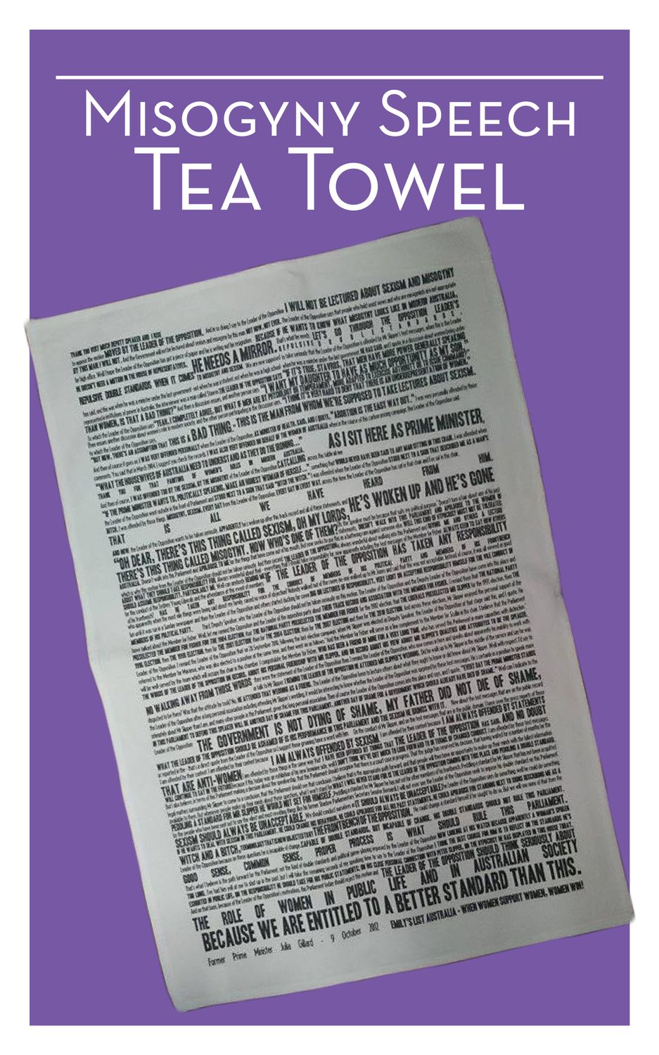 OG Misogyny Speech Tea Towel