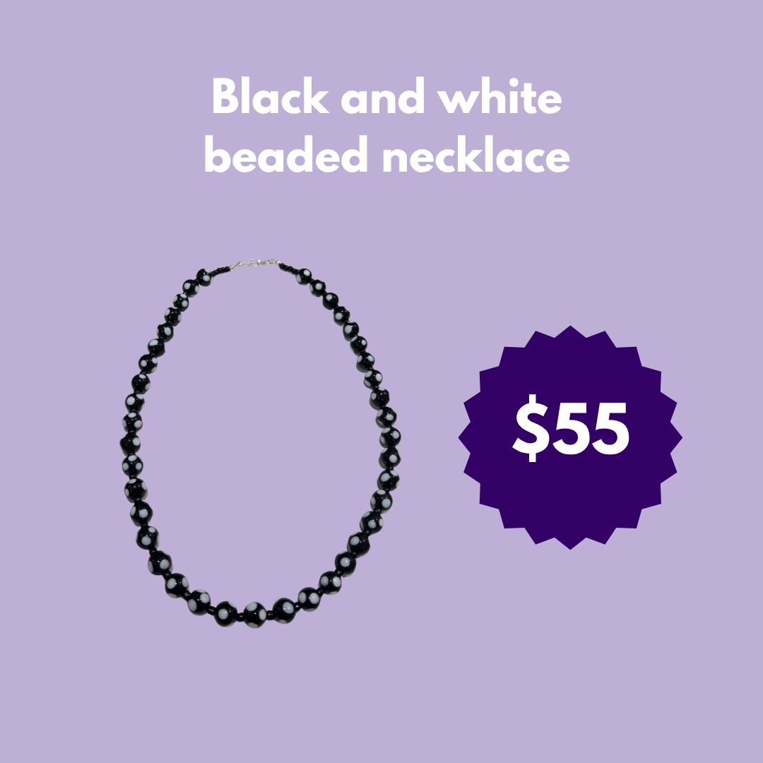 Black and white beaded necklace
